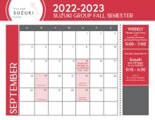 Cincinnati Suzuki School 2022-2023 Fall Calendar _ for Suzuki Families